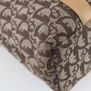 Christian Dior Trotter Canvas Tote Bag Gold Beige Auth gh772-13
