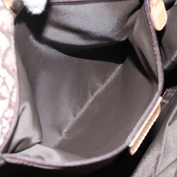 Christian Dior Trotter Canvas Tote Bag Gold Beige Auth gh772