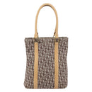 Christian Dior Trotter Canvas Tote Bag Gold Beige Auth gh772-3