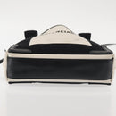 BALENCIAGA Navy Cabas XS Bag Canvas Leather White Black Silver 390346 Auth gh775-5