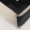 BALENCIAGA Navy Cabas XS Bag Canvas Leather White Black Silver 390346 Auth gh775-9