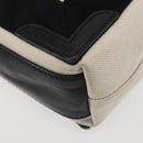 BALENCIAGA Navy Cabas XS Bag Canvas Leather White Black Silver 390346 Auth gh775-18