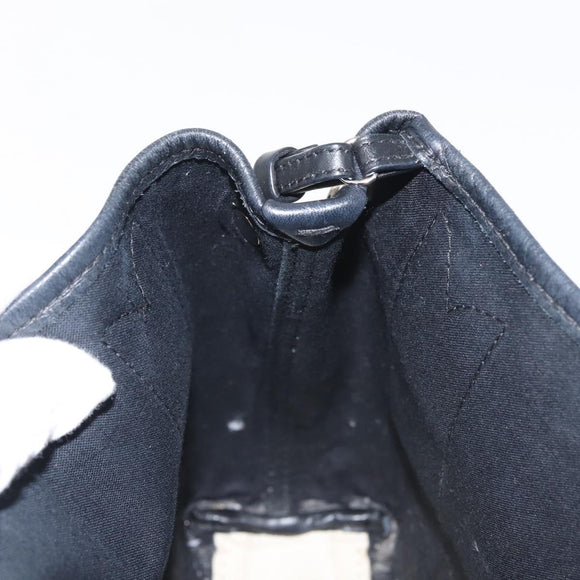 BALENCIAGA Navy Cabas XS Bag Canvas Leather White Black Silver 390346 Auth gh775