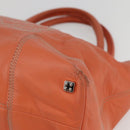 LOEWE Anagram Amazona Justa Hand Bag Leather Orange Silver Auth gh776-9