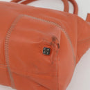 LOEWE Anagram Amazona Justa Hand Bag Leather Orange Silver Auth gh776-15