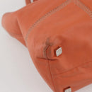 LOEWE Anagram Amazona Justa Hand Bag Leather Orange Silver Auth gh776-16