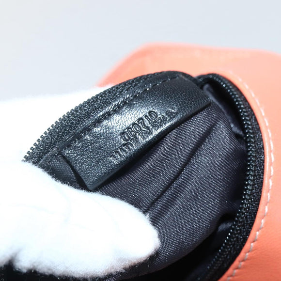 LOEWE Anagram Amazona Justa Hand Bag Leather Orange Silver Auth gh776