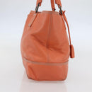 LOEWE Anagram Amazona Justa Hand Bag Leather Orange Silver Auth gh776-3