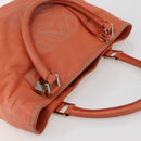 LOEWE Anagram Amazona Justa Hand Bag Leather Orange Silver Auth gh776-6