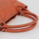 LOEWE Anagram Amazona Justa Hand Bag Leather Orange Silver Auth gh776-7
