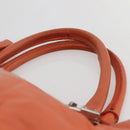 LOEWE Anagram Amazona Justa Hand Bag Leather Orange Silver Auth gh776-8