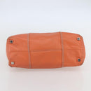 LOEWE Anagram Amazona Justa Hand Bag Leather Orange Silver Auth gh776-5