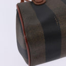 FENDI Pecan Canvas Hand Bag PVC 2way Black Brown Auth gh778-17