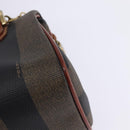 FENDI Pecan Canvas Hand Bag PVC 2way Black Brown Auth gh778-10