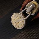 FENDI Pecan Canvas Hand Bag PVC 2way Black Brown Auth gh778-11