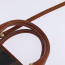 FENDI Pecan Canvas Hand Bag PVC 2way Black Brown Auth gh778-8