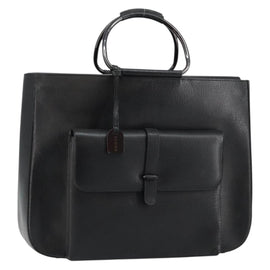 GUCCI Hand Bag Leather Black 002 3754 0459 Auth gh785