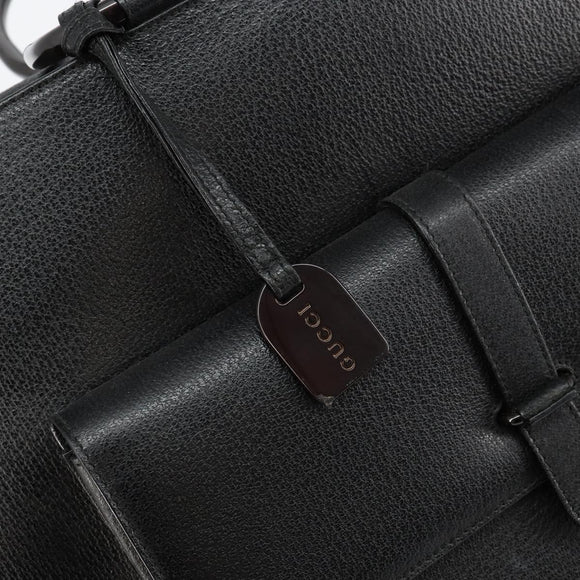 GUCCI Hand Bag Leather Black 002 3754 0459 Auth gh785