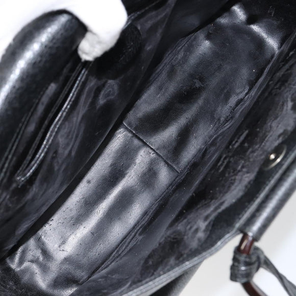 GUCCI Hand Bag Leather Black 002 3754 0459 Auth gh785