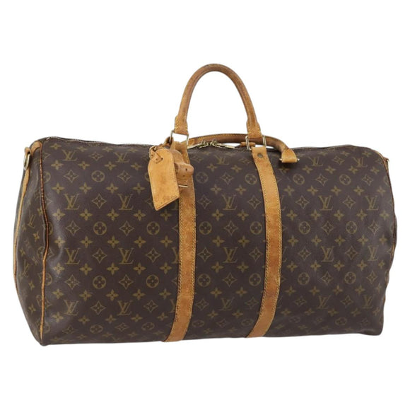 LOUIS VUITTON Monogram Keepall Bandouliere 55 Boston Bag M41414 LV Auth gh792