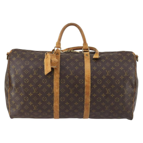 LOUIS VUITTON Monogram Keepall Bandouliere 55 Boston Bag M41414 LV Auth gh792