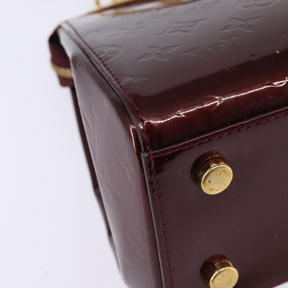 LOUIS VUITTON Vernis Blair MM Hand Bag 2way Rouge Favist M91690 LV Auth gh797