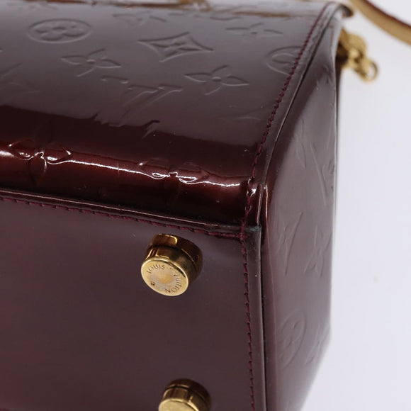 LOUIS VUITTON Vernis Blair MM Hand Bag 2way Rouge Favist M91690 LV Auth gh797