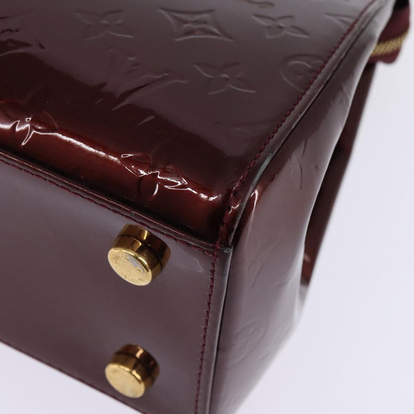 LOUIS VUITTON Vernis Blair MM Hand Bag 2way Rouge Favist M91690 LV Auth gh797