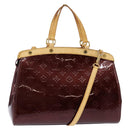 LOUIS VUITTON Vernis Blair MM Hand Bag 2way Rouge Favist M91690 LV Auth gh797-1