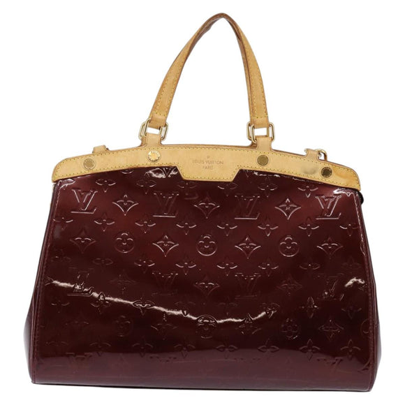 LOUIS VUITTON Vernis Blair MM Hand Bag 2way Rouge Favist M91690 LV Auth gh797