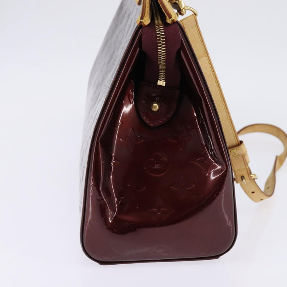 LOUIS VUITTON Vernis Blair MM Hand Bag 2way Rouge Favist M91690 LV Auth gh797