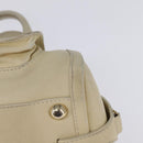 CELINE Triomphe Hand Bag Leather Beige Gold Auth gh799-11