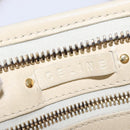 CELINE Triomphe Hand Bag Leather Beige Gold Auth gh799-14