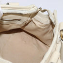 CELINE Triomphe Hand Bag Leather Beige Gold Auth gh799-16