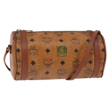 MCM Logogram Vicetos Shoulder Bag PVC Leather Brown Auth gh801