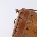MCM Logogram Vicetos Shoulder Bag PVC Leather Brown Auth gh801-9