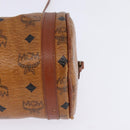 MCM Logogram Vicetos Shoulder Bag PVC Leather Brown Auth gh801-14