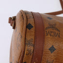 MCM Logogram Vicetos Shoulder Bag PVC Leather Brown Auth gh801-15