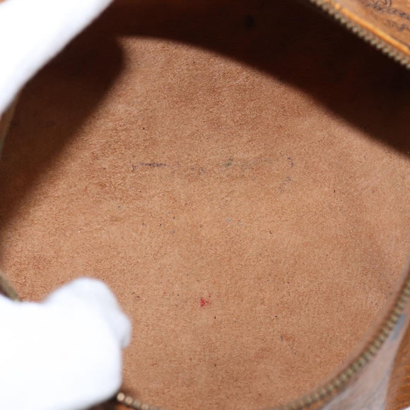 MCM Logogram Vicetos Shoulder Bag PVC Leather Brown Auth gh801