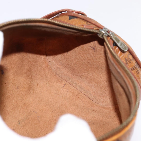 MCM Logogram Vicetos Shoulder Bag PVC Leather Brown Auth gh801