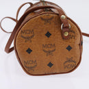 MCM Logogram Vicetos Shoulder Bag PVC Leather Brown Auth gh801-3