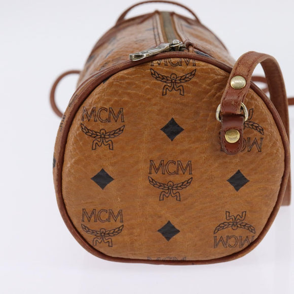 MCM Logogram Vicetos Shoulder Bag PVC Leather Brown Auth gh801