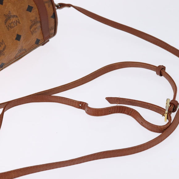 MCM Logogram Vicetos Shoulder Bag PVC Leather Brown Auth gh801