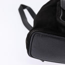 GUCCI Bamboo Backpack Suede Leather Black Gold 003 1705 0030 Auth gh811-12