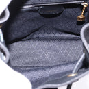 GUCCI Bamboo Backpack Suede Leather Black Gold 003 1705 0030 Auth gh811-18