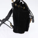 GUCCI Bamboo Backpack Suede Leather Black Gold 003 1705 0030 Auth gh811-5