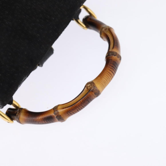 GUCCI Bamboo Backpack Suede Leather Black Gold 003 1705 0030 Auth gh811