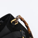GUCCI Bamboo Backpack Suede Leather Black Gold 003 1705 0030 Auth gh811-8