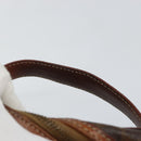 CELINE Macadam Canvas Vanity Pouch PVC Leather Brown Gold Auth gh813-8