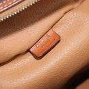 CELINE Macadam Canvas Vanity Pouch PVC Leather Brown Gold Auth gh813-19